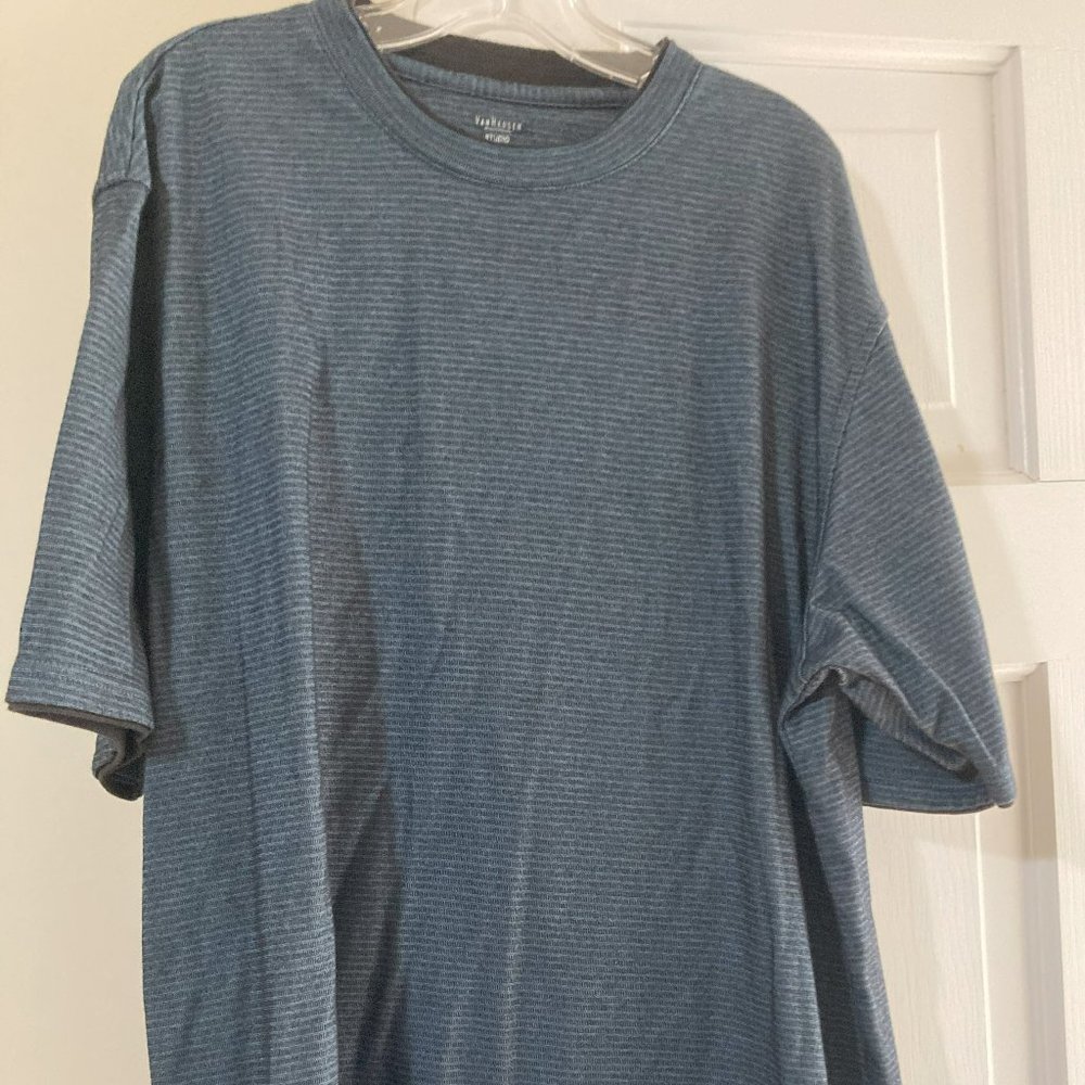 Van Heusen Men's Shirt Size M - Blue with fine black stripes